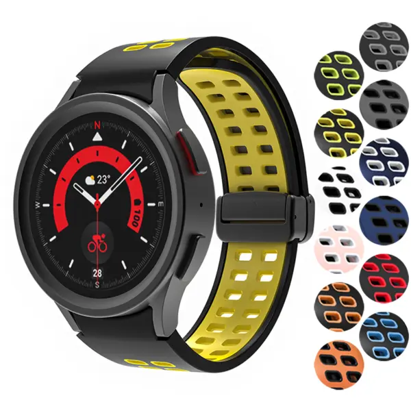 Mag-Clasp Color Block Strap For Samsung Galaxy Watch 6 #1