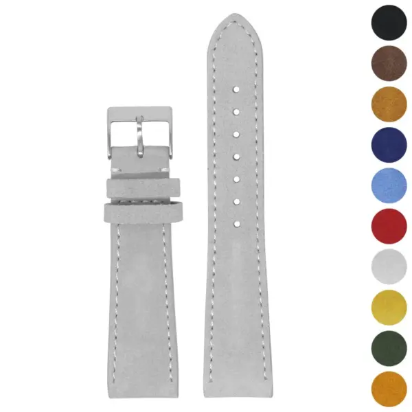 st34.7 Gallery Grey StrapsCo Classic Suede Leather Watch Band Strap Mens Quick Release 16mm 18mm 19mm 20mm 21mm 22mm 24mm