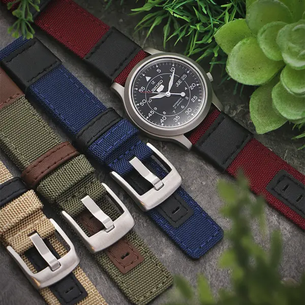 ks.ny2 Creative StrapsCo Rugged Canvas Watch Band Strap 19mm 20mm 21mm 22mm