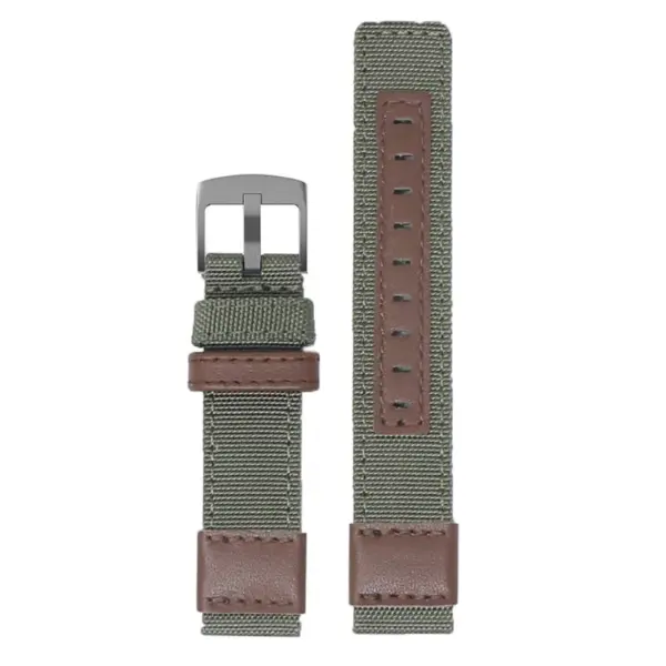 ks.ny2.11.2 Up Green & Brown StrapsCo Rugged Canvas Watch Band Strap 19mm 20mm 21mm 22mm