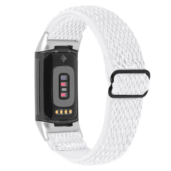 Fb.ny45.22 Main White StrapsCo Nylon Strap For Fitbit Charge 5 Canvas Band
