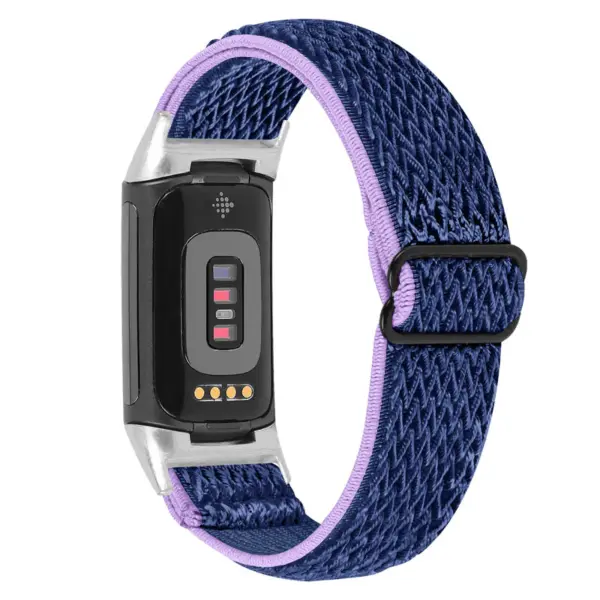 Fb.ny45.18.5 Main Purple & Blue StrapsCo Nylon Strap For Fitbit Charge 5 Canvas Band
