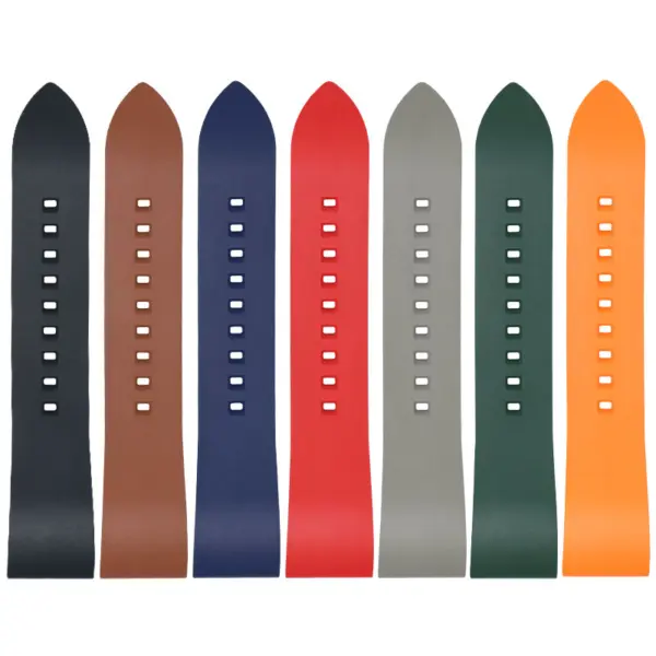 fk2 All Color DASSARI Smooth FKM Rubber Quick Release Watch Strap with Brushed Silver Buckle