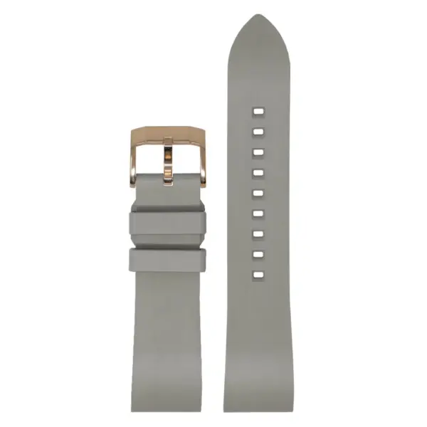 fk2.7.rg Main Gray DASSARI Smooth FKM Rubber Quick Release Watch Strap with Rose Gold Buckle
