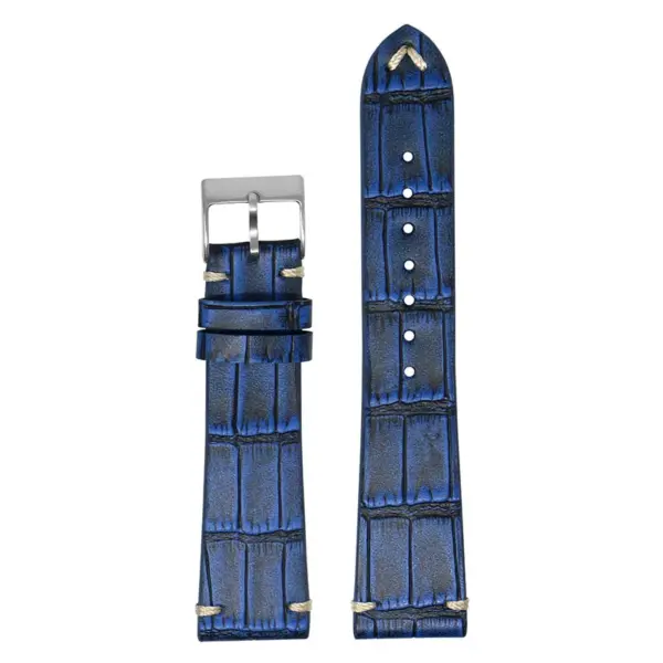 ds20.5 Main Blue DASSARI Vintage Alligator Leather Watch Band Strap 18mm 19mm 20mm 21mm 22mm 24mm