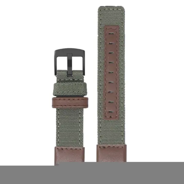 ks.ny2.11.2.mb Up Green & Brown StrapsCo Rugged Canvas Watch Band Strap 19mm 20mm 21mm 22mm