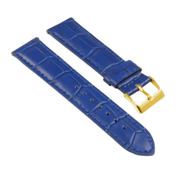 st21.5.5.yg Angle Blue Crocodile Embossed Leather Watch Band