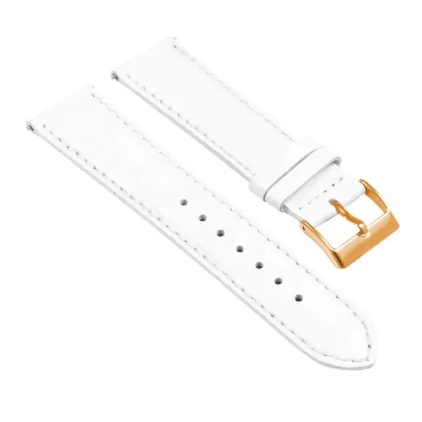 st21.22.22.rg Angle White Crocodile Embossed Leather Watch Band