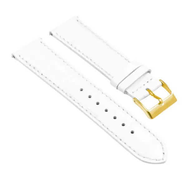 st21.22.22.yg Angle White Crocodile Embossed Leather Watch Band