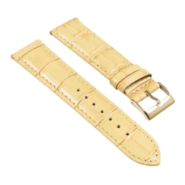 St21.17.17 Angle Beige Crocodile Embossed Leather Watch Band
