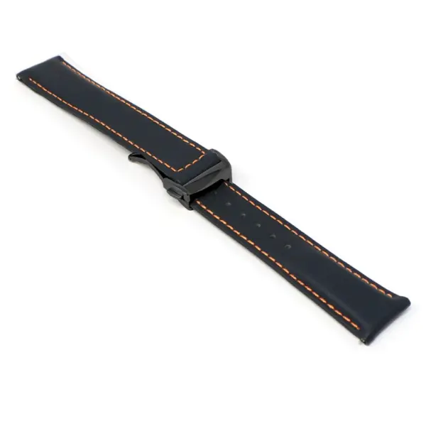 kd5.1.12.mb Angle Black & Orange Dassari Sailcloth Watch Band Strap with Deployant Clasp 19mm 20mm 21mm 22mm