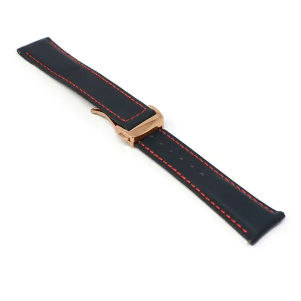 kd5.1.6.rg Angle Black & Red Dassari Sailcloth Watch Band Strap with Deployant Clasp 19mm 20mm 21mm 22mm
