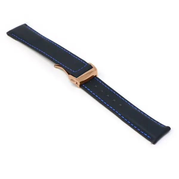 kd5.1.5.rg Angle Black & Blue Dassari Sailcloth Watch Band Strap with Deployant Clasp 19mm 20mm 21mm 22mm