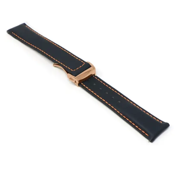 kd5.1.12.rg Angle Black & Orange Dassari Sailcloth Watch Band Strap with Deployant Clasp 19mm 20mm 21mm 22mm