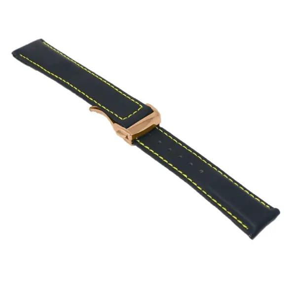 kd5.1.10.rg Angle Black & Yellow Dassari Sailcloth Watch Band Strap with Deployant Clasp 19mm 20mm 21mm 22mm