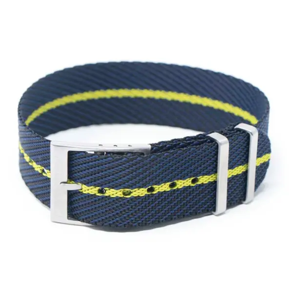 Nt5.5.10 Main Midnight Blue Yellow StrapsCo Twill Weaved Nylon NATO Watch Band Strap 20mm 22mm 1500x1500