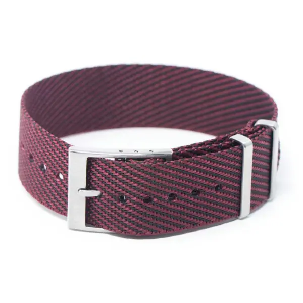 Nt5.4.1 Main Burgundy StrapsCo Twill Weaved Nylon NATO Watch Band Strap 20mm 22mm 1500x1500