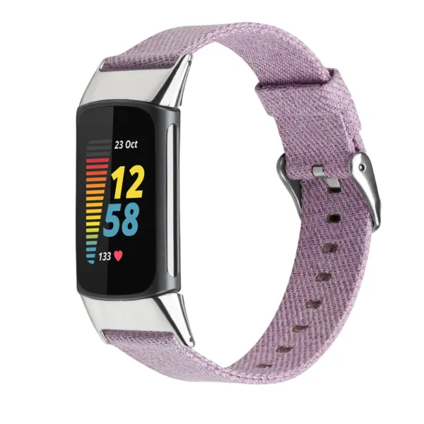 fb.ny48.18 Main Mauve strapsco Canvas Band for Fitbit Charge 5