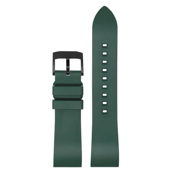 Fk2.11.mb Main Green (Black Buckle) DASSARI Smooth FKM Rubber Quick Release Watch Strap With Brushed Silver Buckle