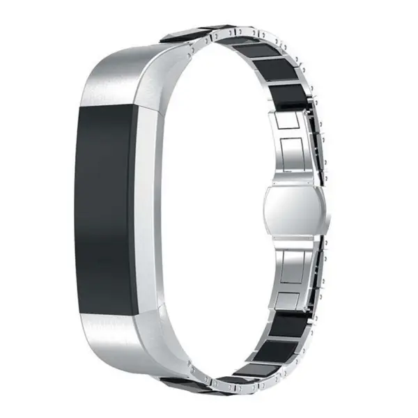 Fb.m41.ss.1 Ceramic And Stainless Steel Bracelet For Fitbit Ionic Silver And Black