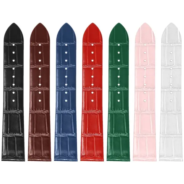 st36 All Color StrapsCo Slim Crocodile Embossed Watch Band Dress Strap 17mm 18mm 19mm 20mm 21mm 22mm