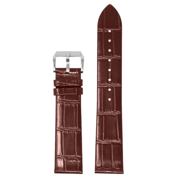 st36.2 Up Brown StrapsCo Slim Crocodile Embossed Watch Band Dress Strap 17mm 18mm 19mm 20mm 21mm 22mm
