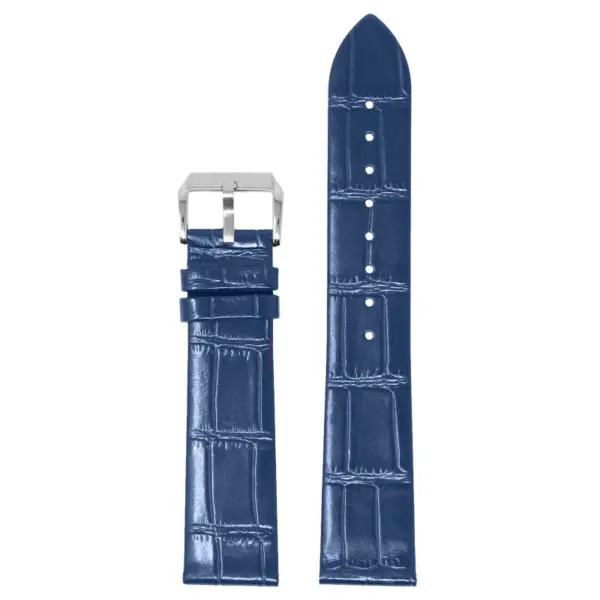 st36.5 Up Blue StrapsCo Slim Crocodile Embossed Watch Band Dress Strap 17mm 18mm 19mm 20mm 21mm 22mm