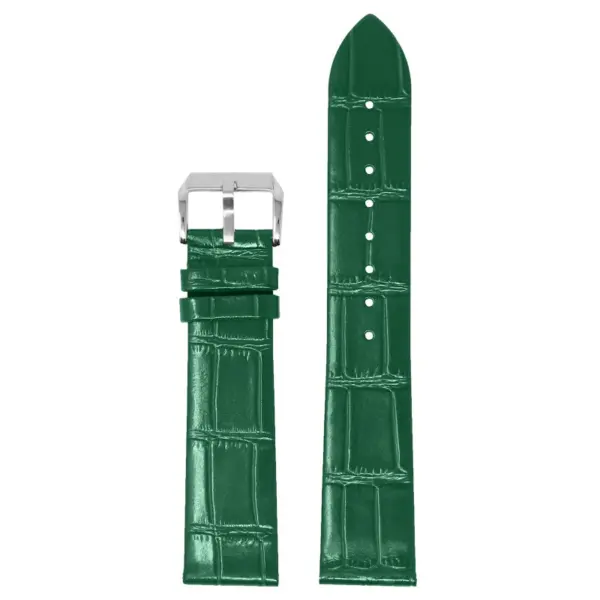 st36.11 Up Green StrapsCo Slim Crocodile Embossed Watch Band Dress Strap 17mm 18mm 19mm 20mm 21mm 22mm