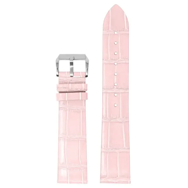 st36.13 Up Pink StrapsCo Slim Crocodile Embossed Watch Band Dress Strap 17mm 18mm 19mm 20mm 21mm 22mm