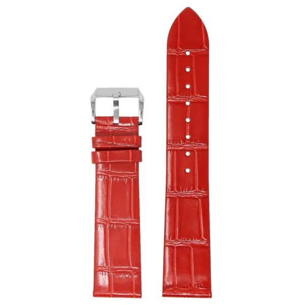 st36.6 Up Red StrapsCo Slim Crocodile Embossed Watch Band Dress Strap 17mm 18mm 19mm 20mm 21mm 22mm