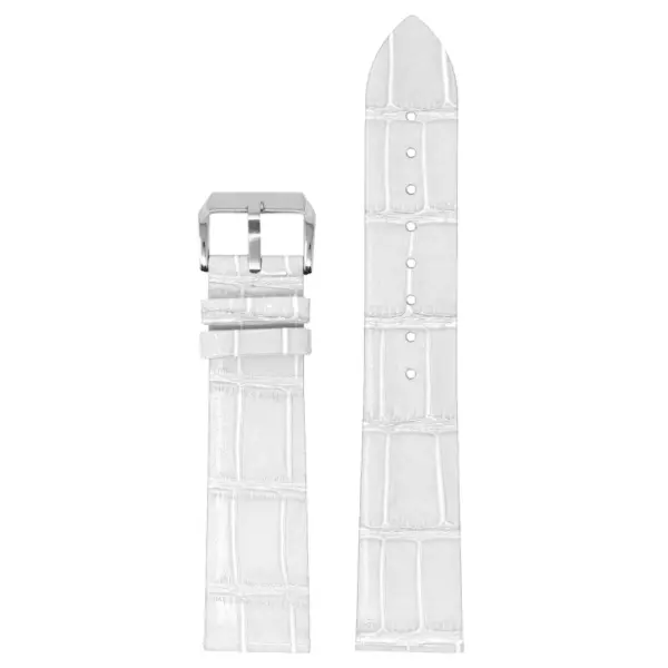 st36.22 Up White StrapsCo Slim Crocodile Embossed Watch Band Dress Strap 17mm 18mm 19mm 20mm 21mm 22mm