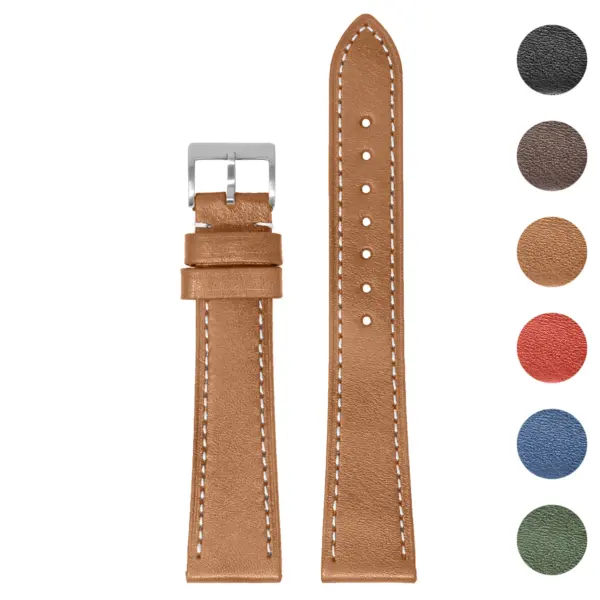 st37 Gallery StrapsCo Stitched Heritage Leather Watch Band Strap Quick Release 17mm 18mm 19mm 20mm 21mm 22mm
