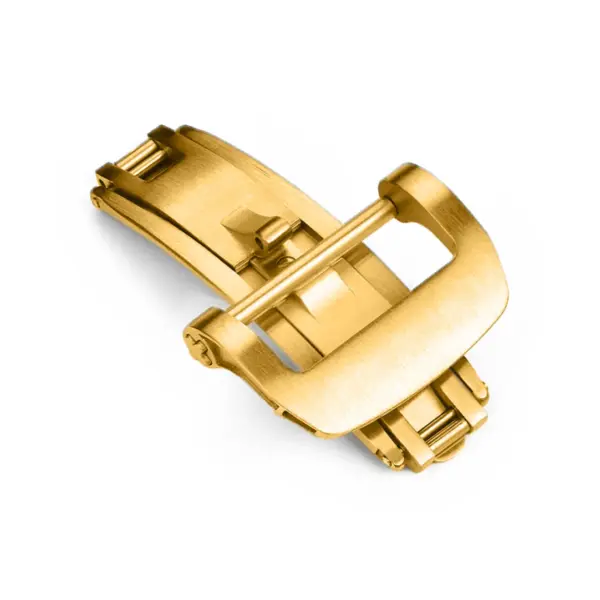 cl.rm1.yg main yellow gold StrapsCo Butterfly Spring Loaded Deployant Clasp 18mm 20mm