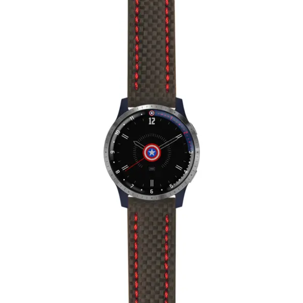 g.lh.fa.st25 Main Black & Red StrapsCo Heavy Duty Carbon Fiber Watch Strap 22mm