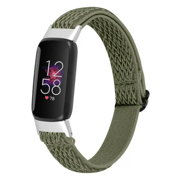 fb.ny35.11a Main Olive StrapsCo Adjustable Nylon Strap for Fitbit Luxe Nylon Canvas Strap Band