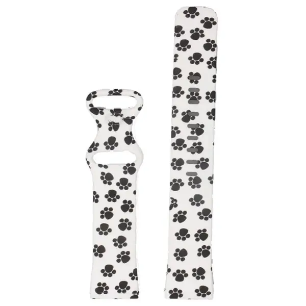 fb.r58.b Main Paw Print StrapsCo Pattern Print Silicone Rubber Watch Band Strap for Fitbit Versa 3 Fitbit Sense