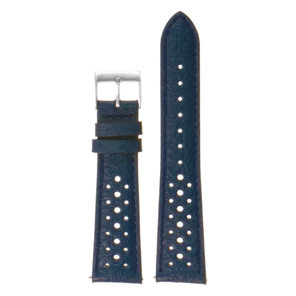 Ra6.5 Main Blue DASSARI Perforated Leather Rally Watch Band Strap 18mm 19mm 20mm 21mm 22mm
