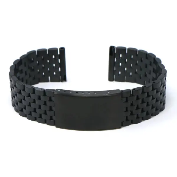 M.bd2.mb Main Black StrapsCo Stainless Steel Vintage Beads Of Rice Bracelet Quick Release Strap 18mm 19mm 20mm 21mm 22mm