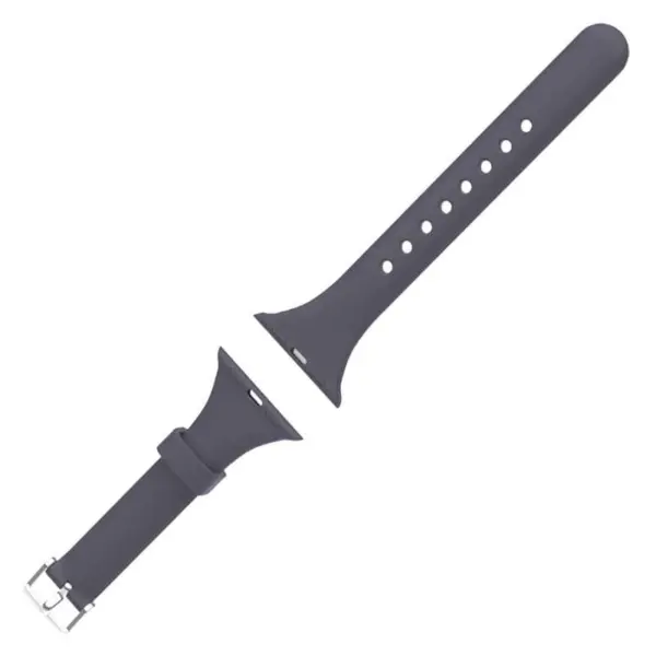 a.r18.7a Angle Dark Grey StrapsCo Smooth Slim Thin Silicone Rubber Watch Band Strap for Apple Watch 38mm 40mm 42mm 44mm 32
