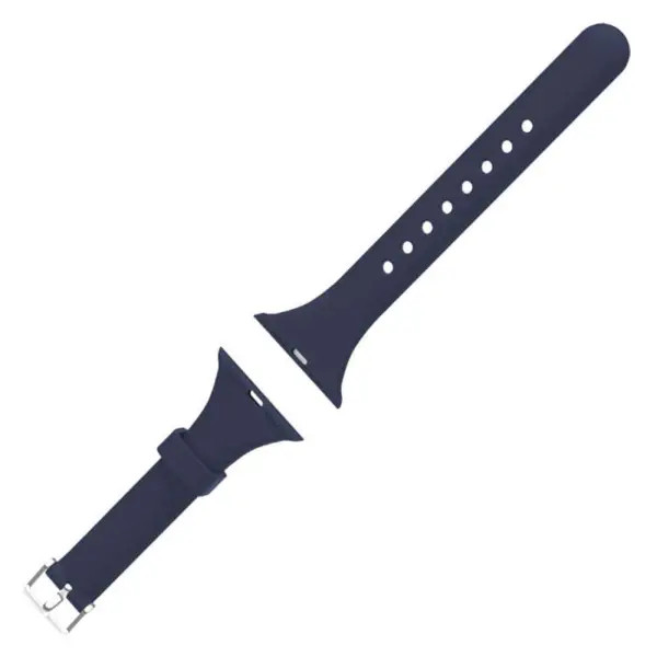 a.r18.5 Angle Dark Blue StrapsCo Smooth Slim Thin Silicone Rubber Watch Band Strap for Apple Watch 38mm 40mm 42mm 44mm 29