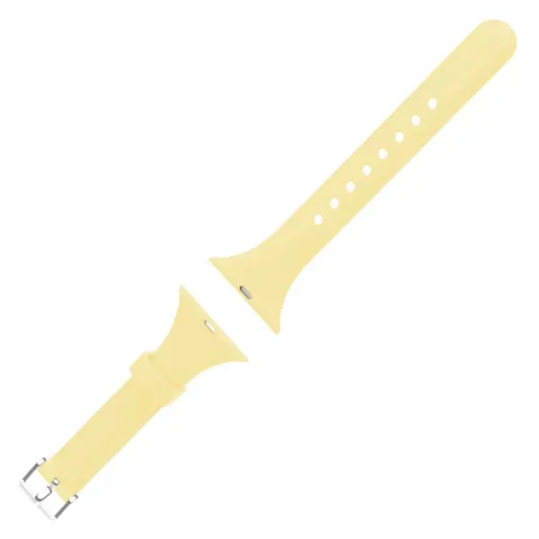 a.r18.10 Angle Light Yellow StrapsCo Smooth Slim Thin Silicone Rubber Watch Band Strap for Apple Watch 38mm Copy