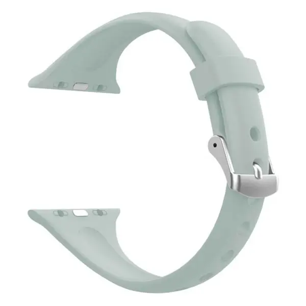 a.r18.11a Back Pale Green StrapsCo Smooth Slim Thin Silicone Rubber Watch Band Strap for Apple Watch 38mm 4 Copy