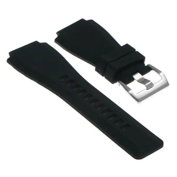 Pu7.1 Silcone Strap For Bell And Ross In Black