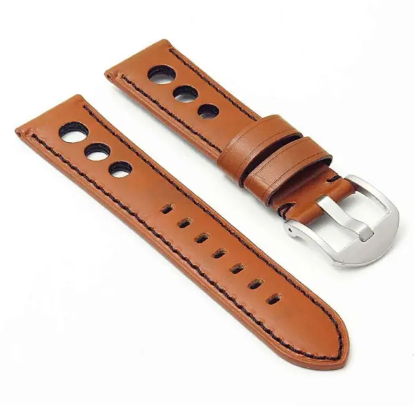 DASSARI M5 ds4.3.1 Leather Rally Strap in tan w black stitching