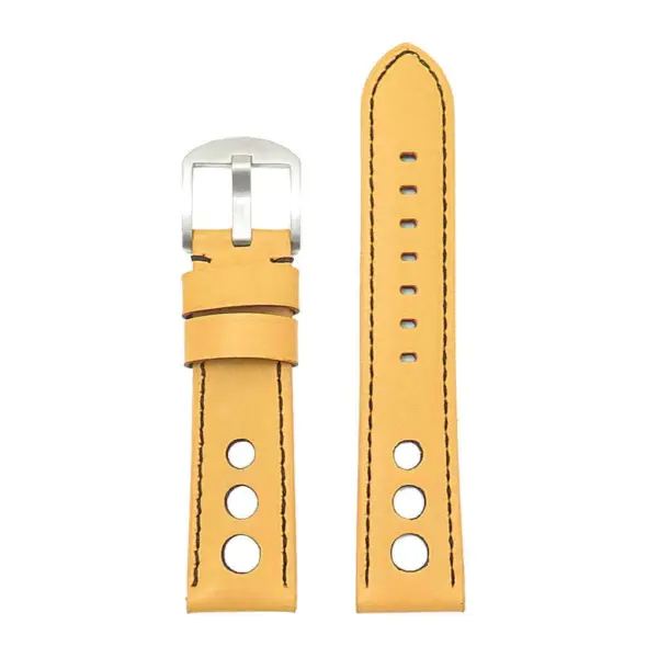 DASSARI M5 ds4.10.1 Leather Rally Strap in mustard w black stitc