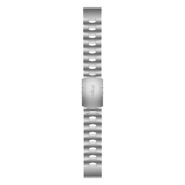 g.m14.ss Upright Silver StrapsCo Vented Titanium Bracelet for Garmin Quickfit 22 Quickfit26