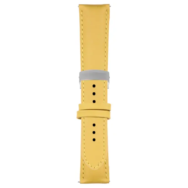 Yellow Classic Men's Strap with Deployant Brushed Silver Clasp
