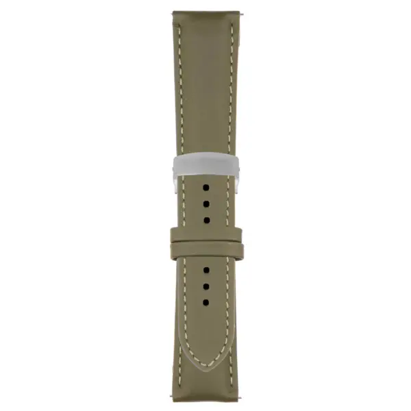 Green Classic Men's Strap with Deployant Brushed Silver Clasp