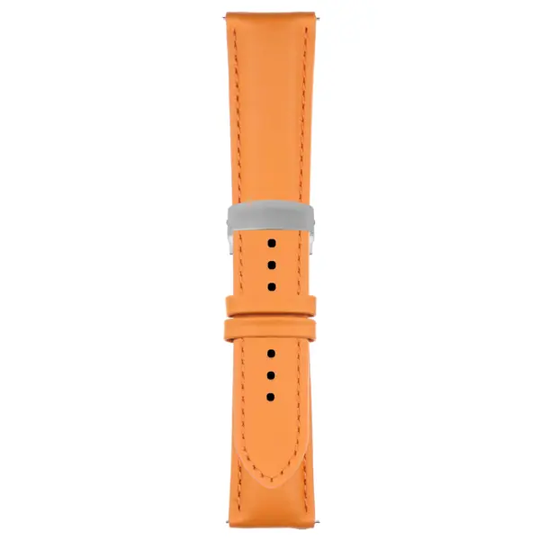 Orange Classic Men's Strap with Deployant Brushed Silver Clasp