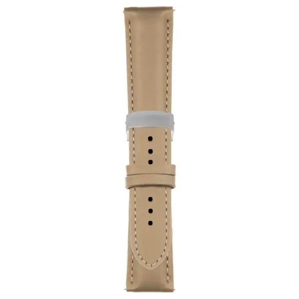 Beige Classic Men's Strap with Deployant Brushed Silver Clasp